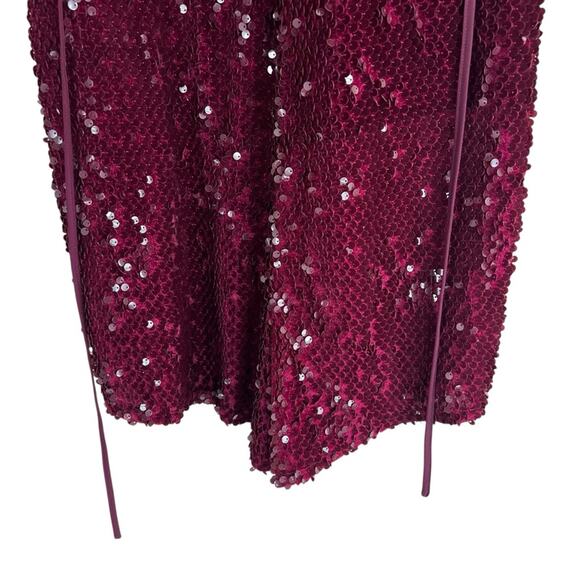 NWT Forever 21 Romper Womens 2X Wine Red Sequin V-Neck NYE Vegas Holiday Glam - Picture 3 of 5